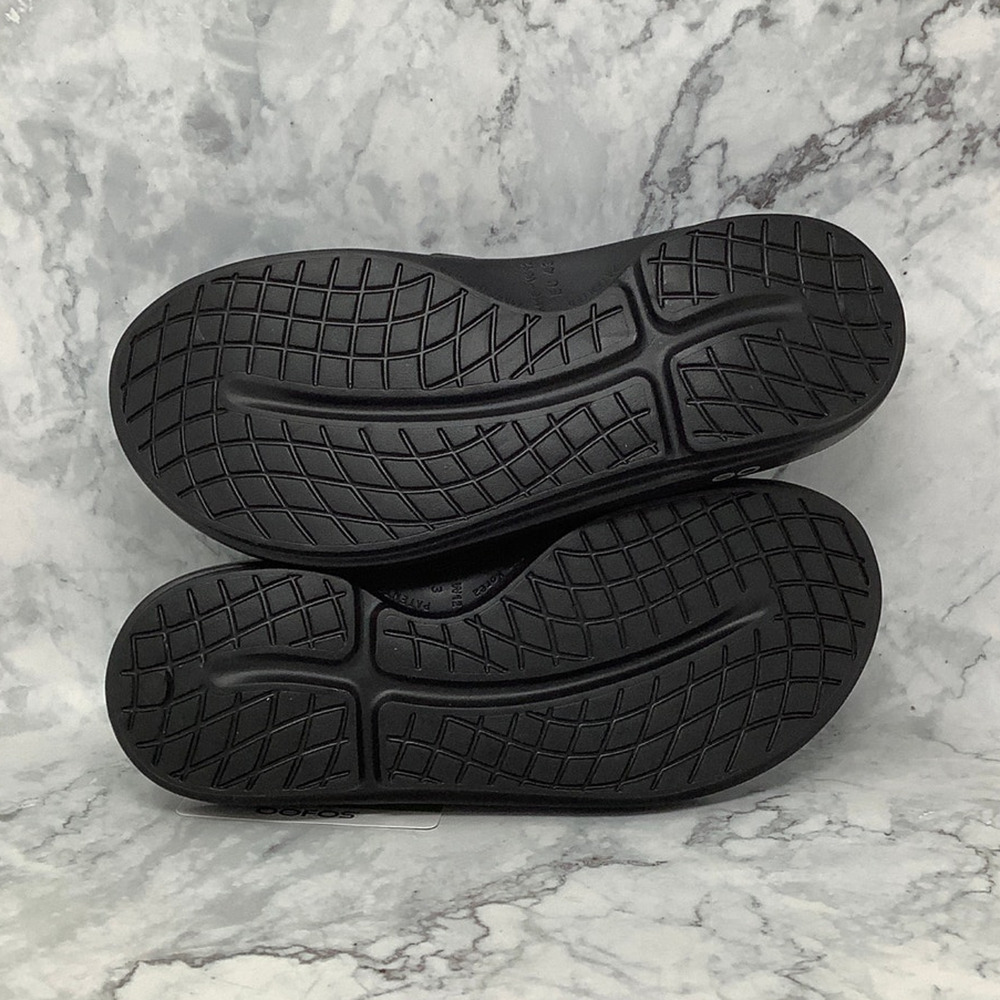 Oofos OOriginal Black Sandals W12 M10 Recovery Footwear Flip Flop P2-57 - Picture 5 of 10